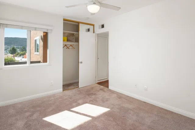 an aerial view of a swimming pool
