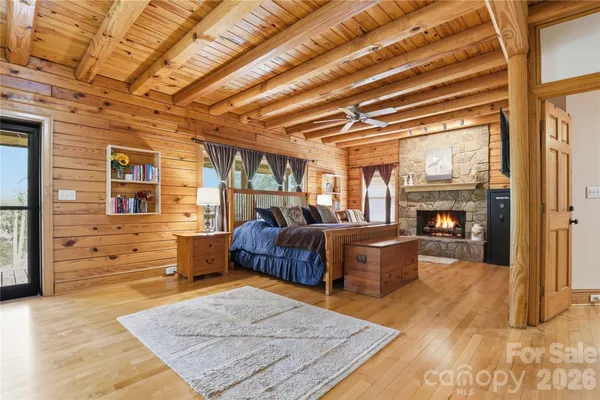 a bed room with a bed and a couch
