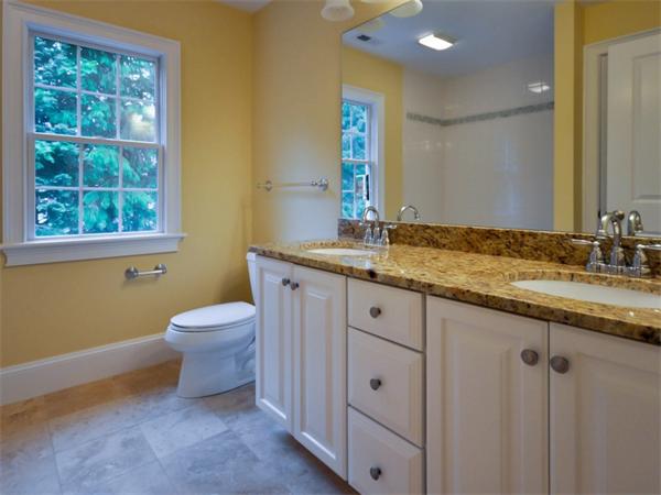 46 Whiting Way Needham, MA 02492 - Photo 20 of 24 a bathroom with a granite countertop toilet sink and mirror