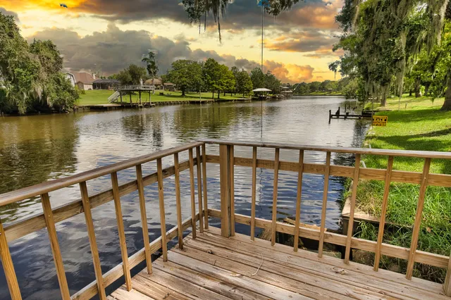 a view of a balcony with lake view