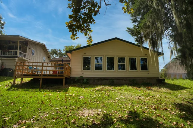 a house view with a garden space