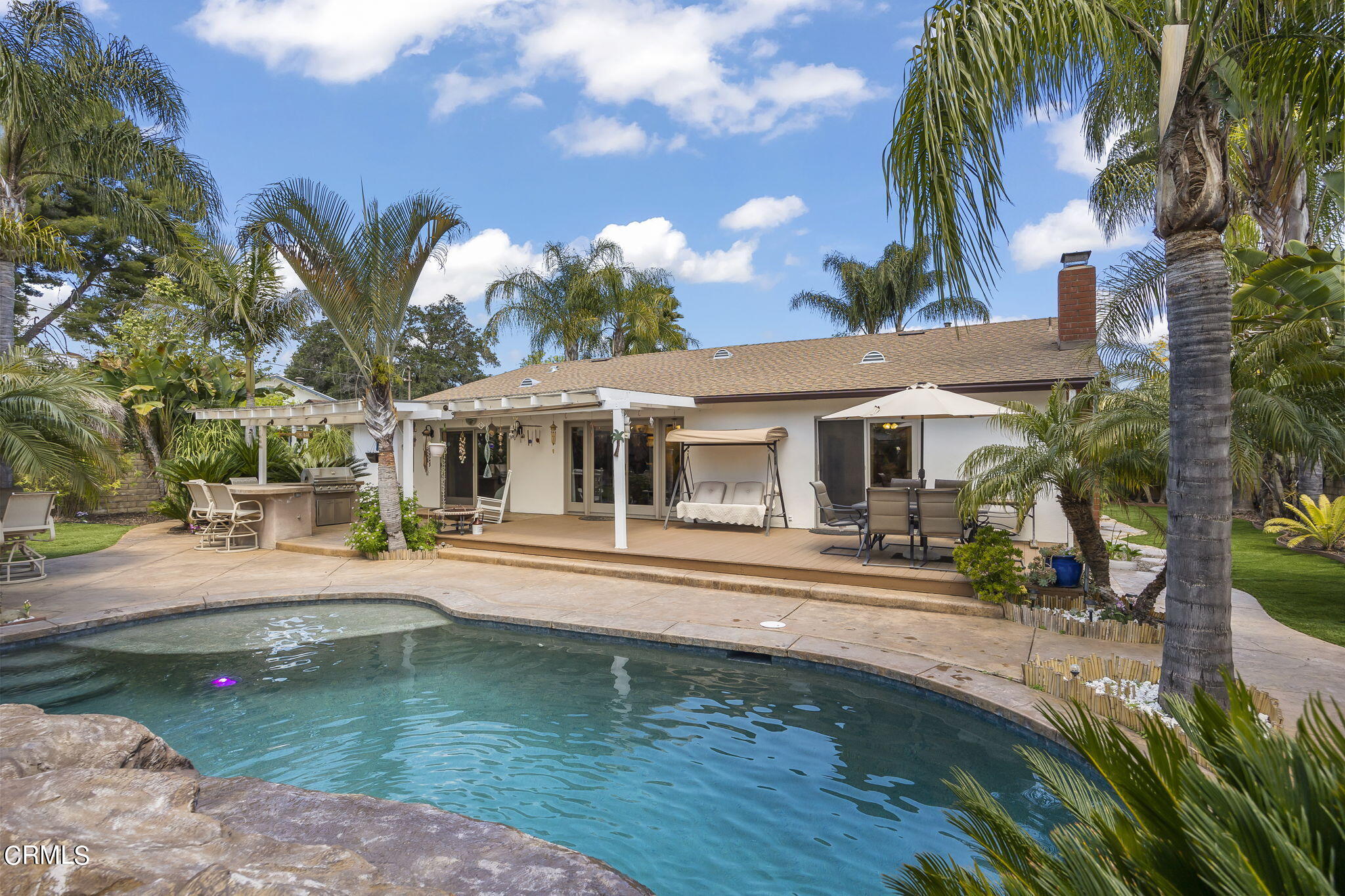 1162 Tico Road Ojai, CA 93023 - Photo 40 of 53 a front view of a house with swimming pool having outdoor seating
