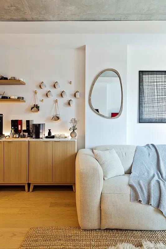 98 Front Street, Unit 9J Brooklyn, NY 11201 - Photo 6 of 10 Living room featuring light wood finished floors
