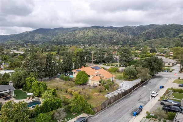 an aerial view of a house