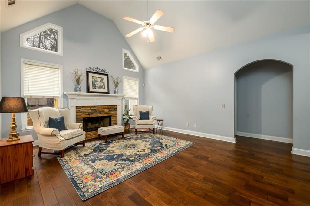 284 Graymist Path Southwest Loganville, GA 30052 - Photo 10 of 45 a living room with furniture and a fireplace