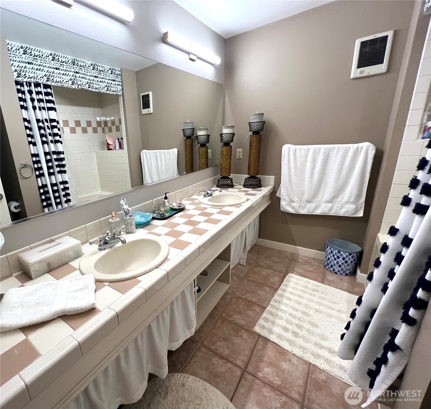 1917 Rosario Road, Unit 2115 Orcas Island, WA 98245 - Photo 13 of 14 a bathroom with a granite countertop sink and a mirror
