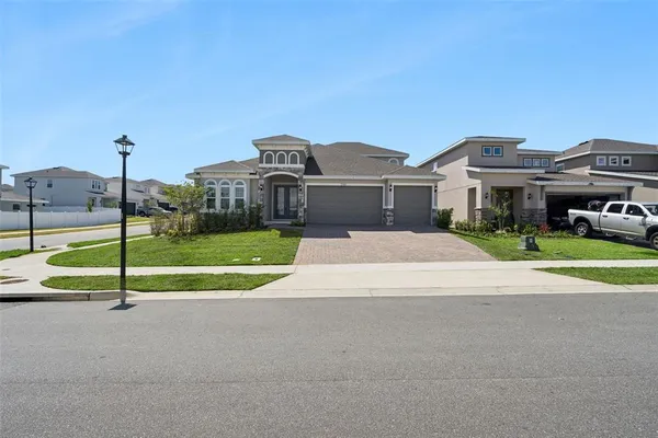 a view of a house with a swimming pool