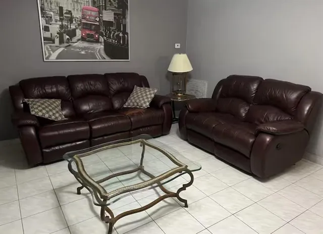 a living room with furniture