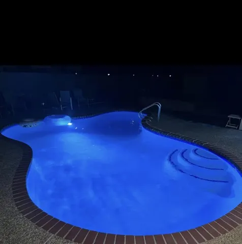 a view of an umbrella in a room