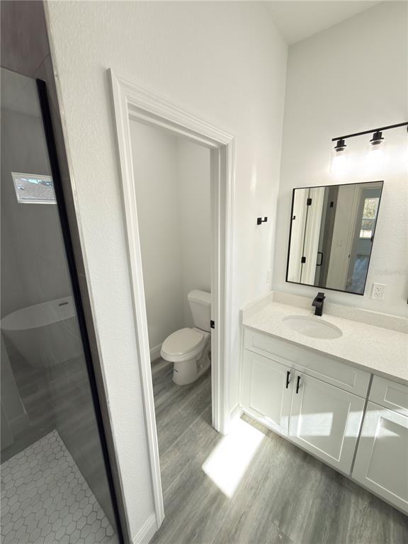 3901 Southwest 161st Loop Ocala, FL 34473 - Photo 22 of 47 a bathroom with a sink a toilet and mirror