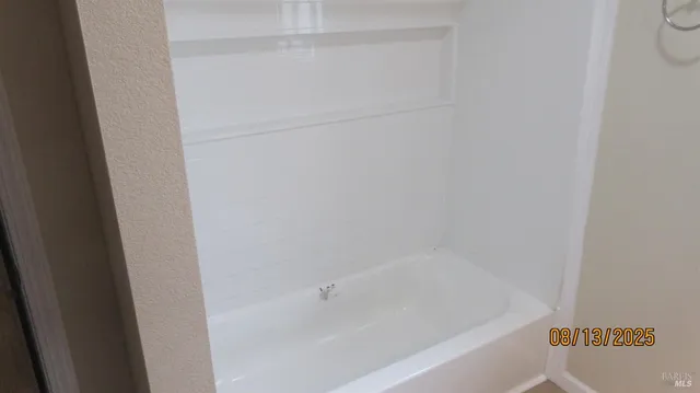 a close up of a bathtub