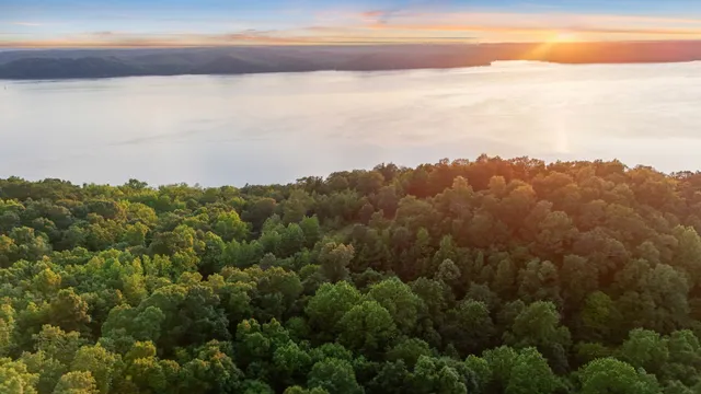 a view of a city and mountains in the background