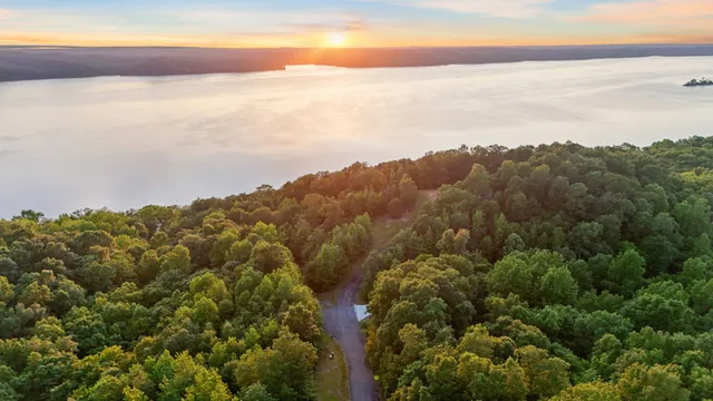 a view of city and mountain