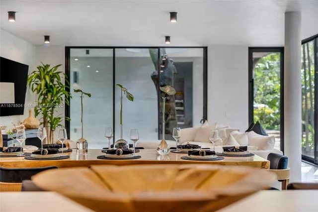 a view of swimming pool with outdoor seating