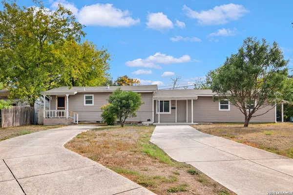 a view of a house with a patio