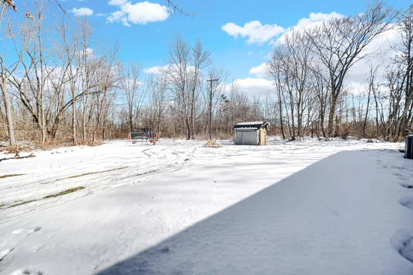 a view of road with covered with snow