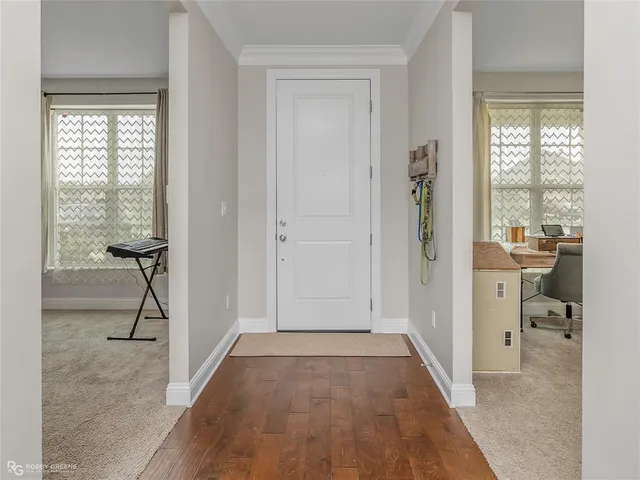 a view of a room with bathroom