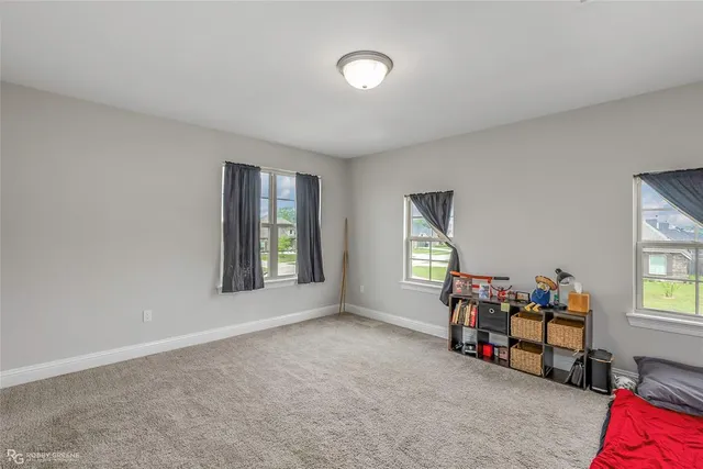 an empty room with closet