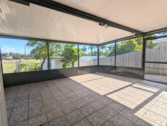 a view of a black and white umbrella