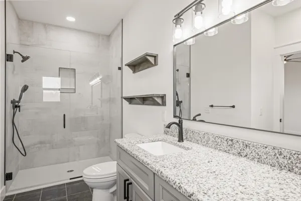 a bathroom with a shower