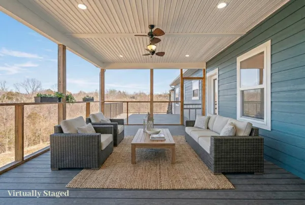 a view of balcony with workspace