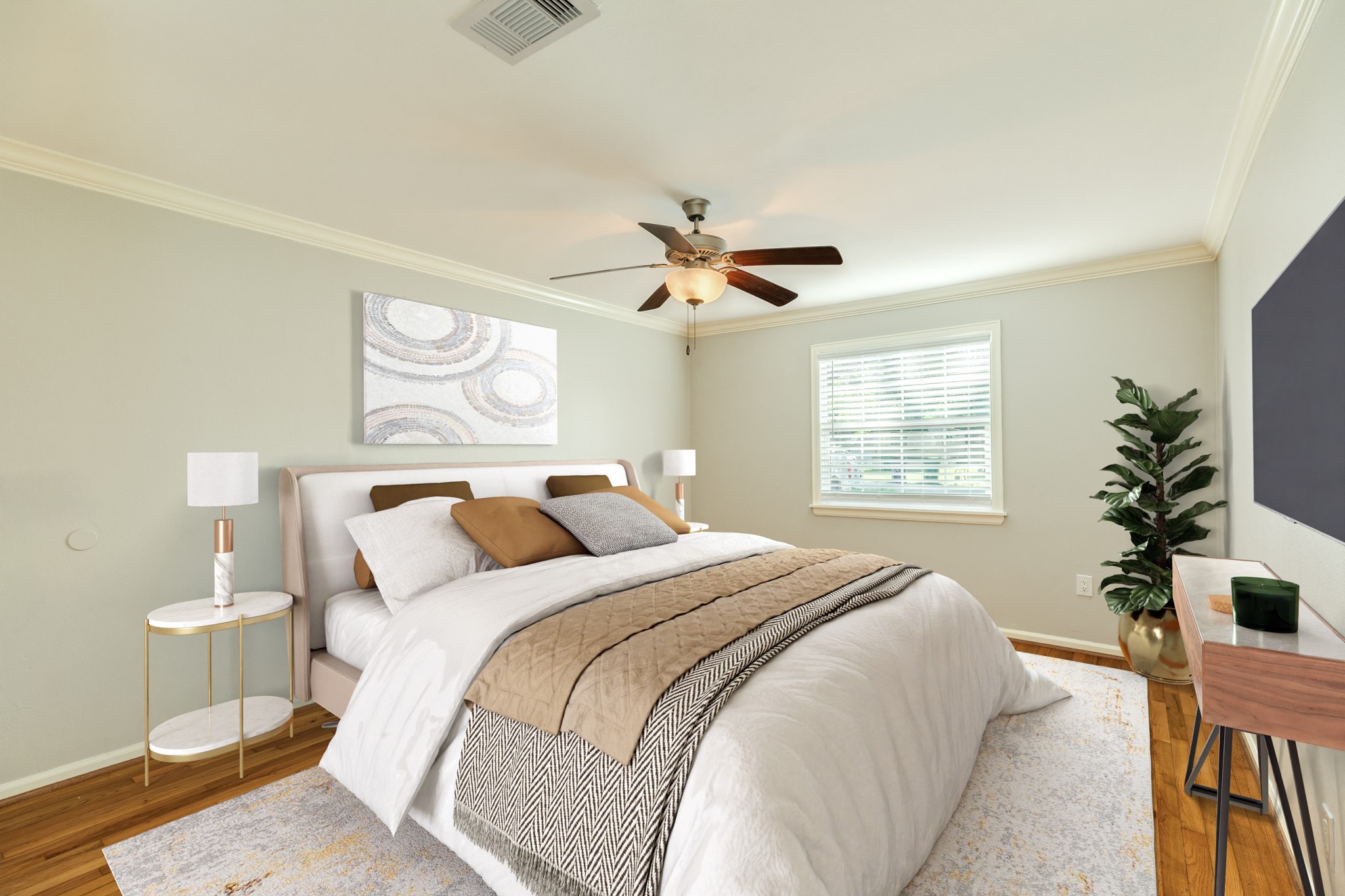 840 South Morgan Street Angleton, TX 77515 - Photo 18 of 28 a bedroom with a bed and a window