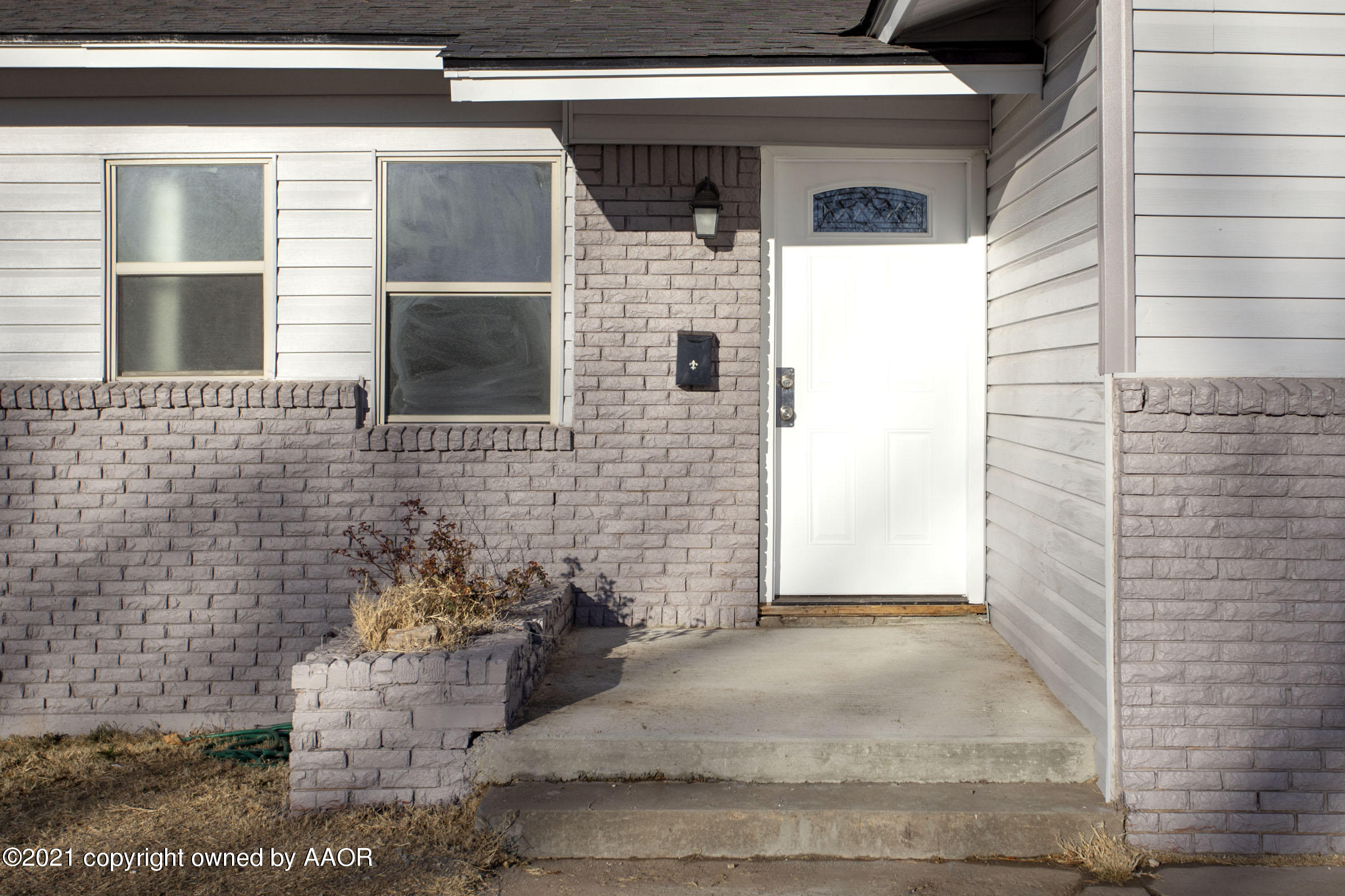 a view of front door of house
