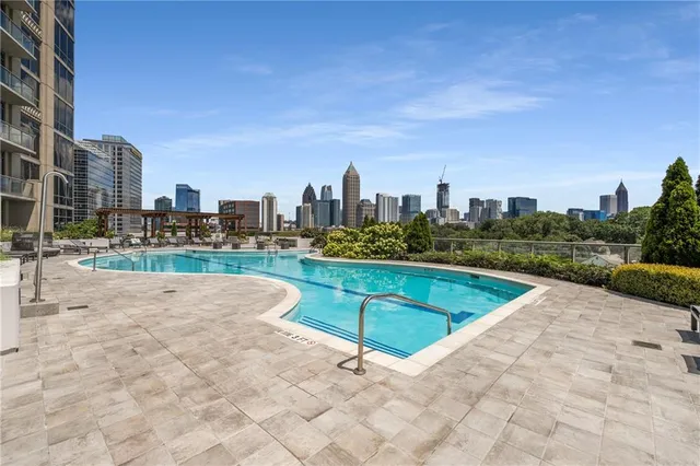 a view of a swimming pool and a terrace