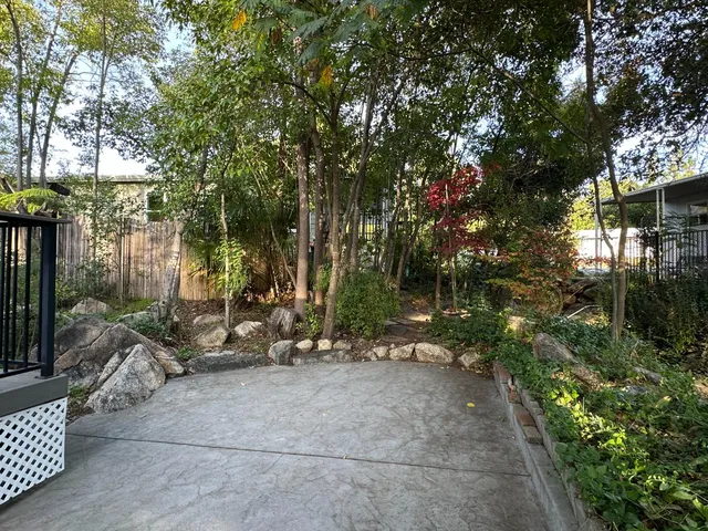 a view of a wooden deck