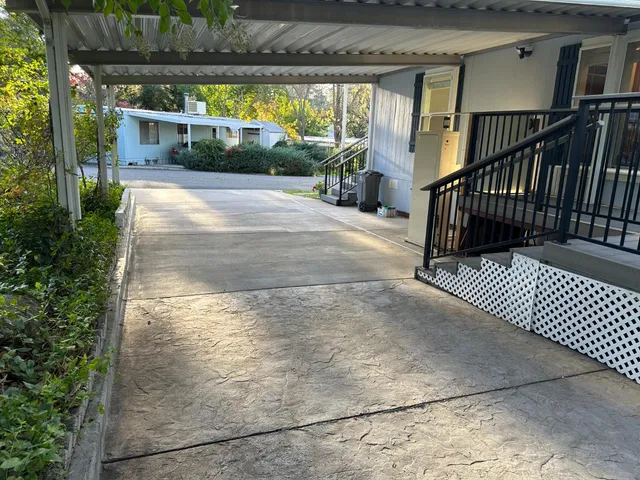 a balcony with street view