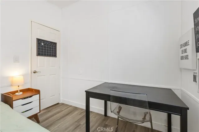 a room with a table and a chair