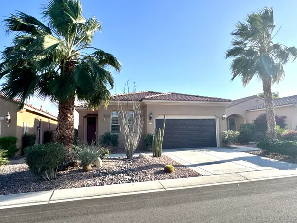 a view of a small house with potted plants