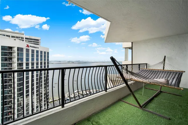 a view of a porch with a bench