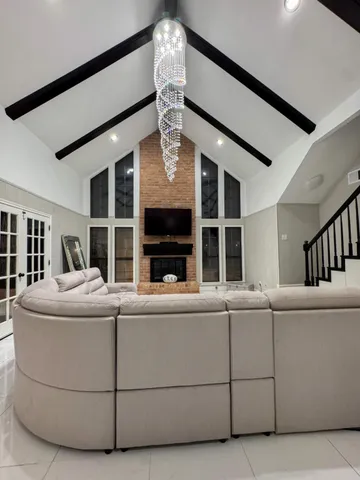 a living room with furniture