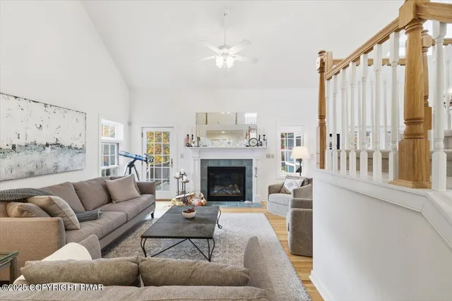 a view of a field with an trees