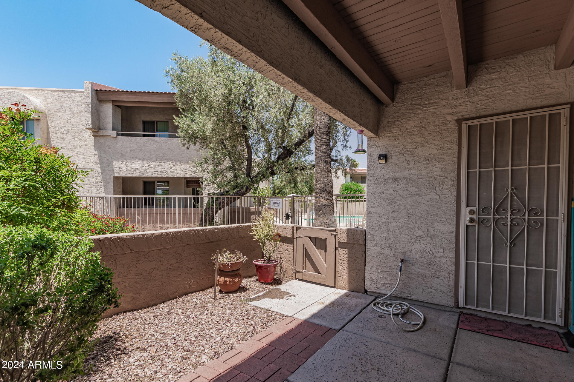 4150 East Cactus Road, Unit 118 Phoenix, AZ 85032 - Photo 18 of 19 Rear Patio Looks to Pool