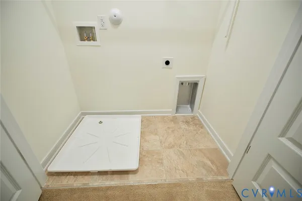 an empty room with a door