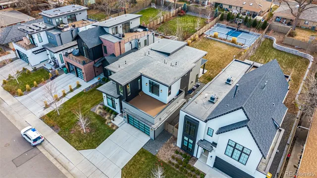an aerial view of multiple house