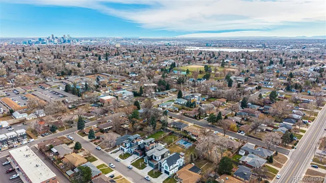an aerial view of a city