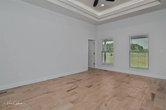 an empty room with windows