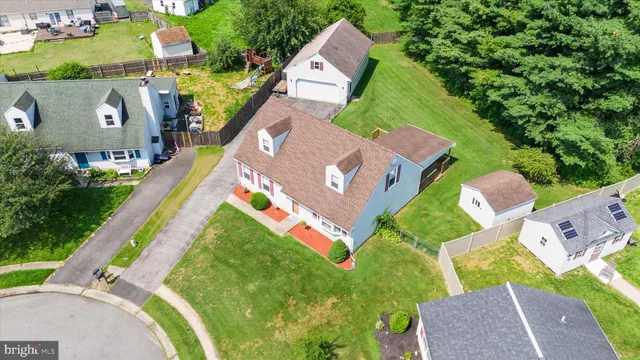 an aerial view of a house