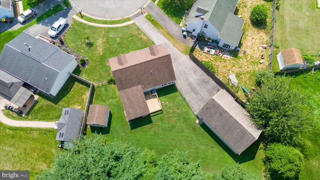 an aerial view of a house
