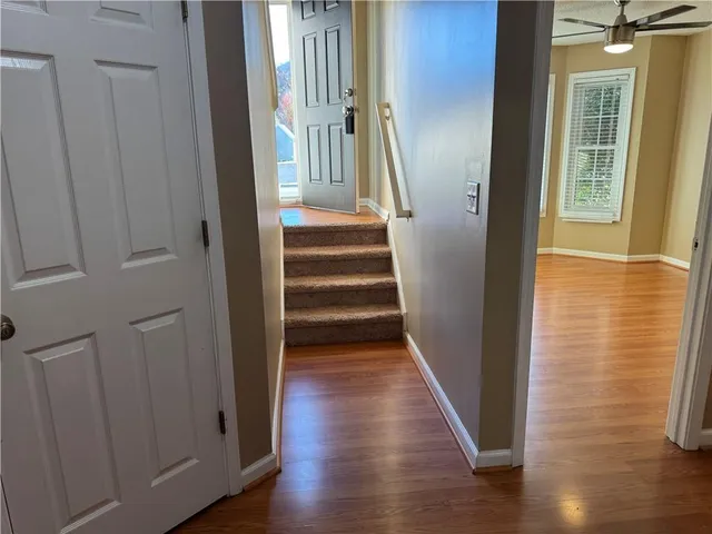 a view of an empty room and window