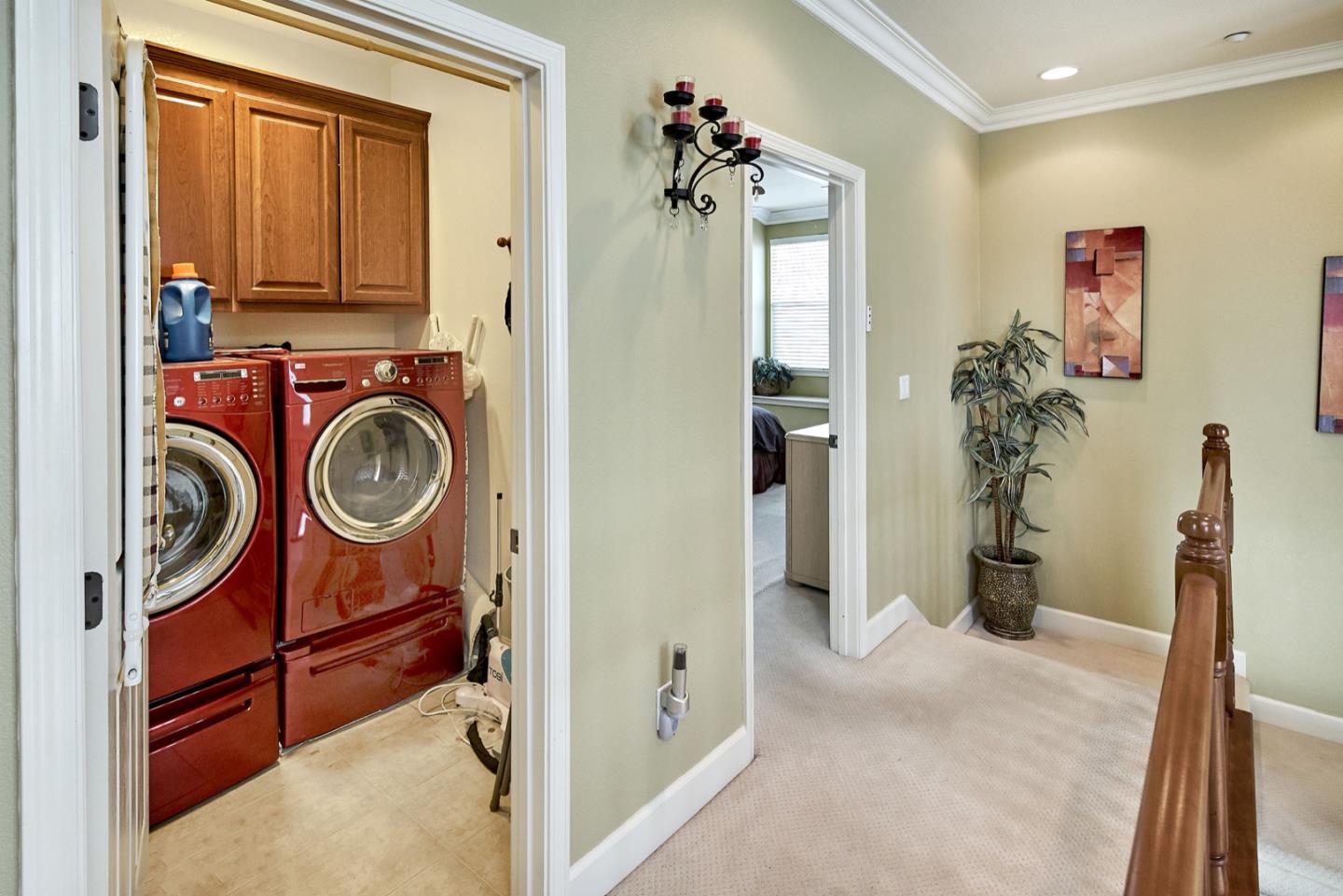 1570 Reston Terrace Sunnyvale, CA 94087 - Photo 27 of 39 a view of a hallway with washer and dryer
