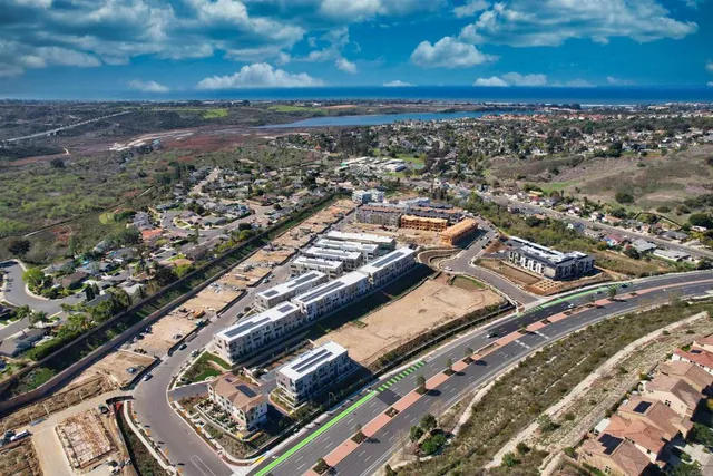 an aerial view of a city