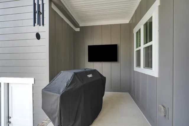 a view of a glass door