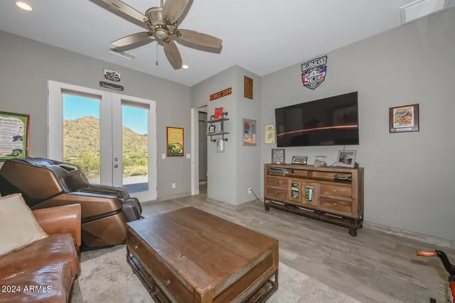 a living room with furniture