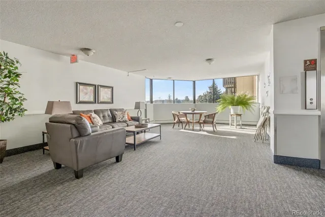 a front view of a building with street view