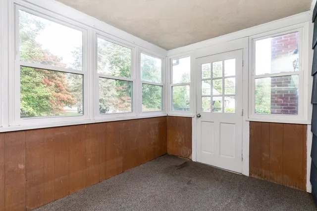 a view of a backyard with a trees