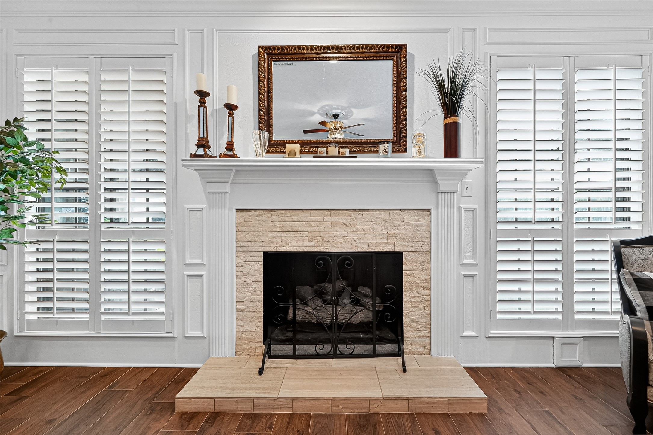 5911 Springton Lane Spring, TX 77379 - Photo 11 of 43 a living room with a fireplace and a window